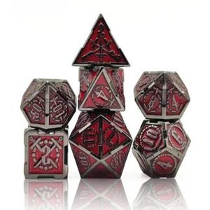 7 Piece Metal Dice Set Sword Series